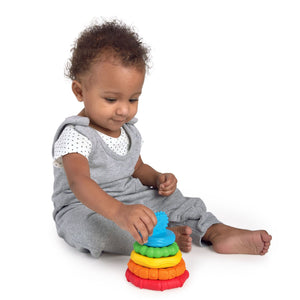 Baby Einstein Stack & Teethe Multi-Textured Teether Toy (0 months+)