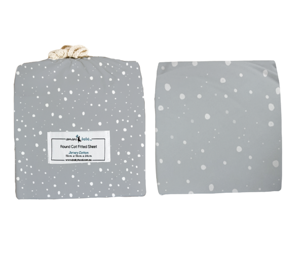 Amani Bebe Jersey Cotton Round Circle Fitted Sheet - Drops
