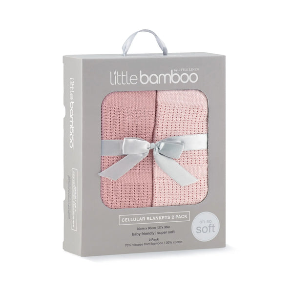 Little Bamboo Baby Cellular Blanket 2Pk - Dusty Rose