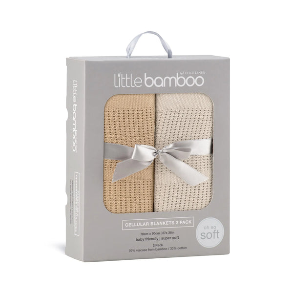 Little Bamboo Baby Cellular Blanket 2Pk - Ice Coffee