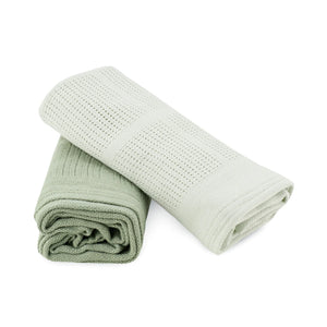 Little Bamboo Baby Cellular Blanket 2Pk - Bayleaf