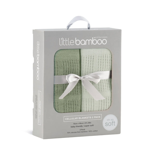 Little Bamboo Baby Cellular Blanket 2Pk - Bayleaf