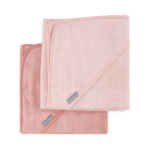 Little Bamboo Baby Hooded Towels 2PK - Dusty Rose