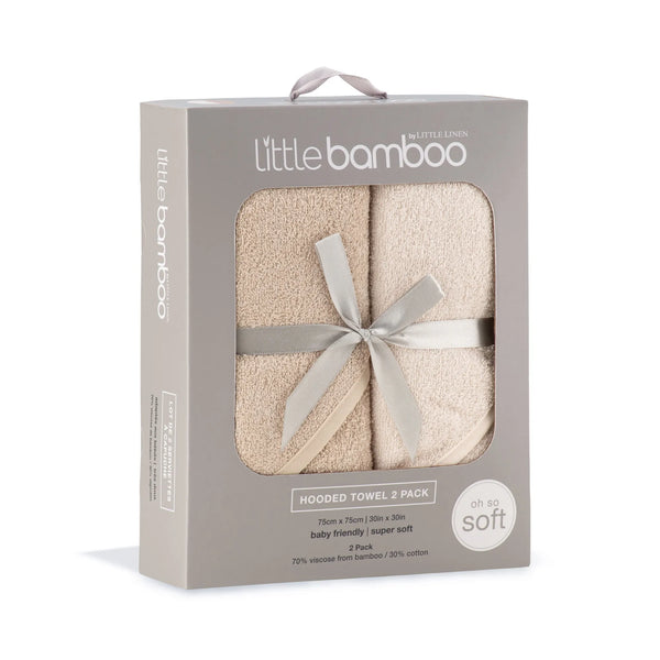 Little Bamboo Baby Hooded Towels 2PK - Iced Coffee
