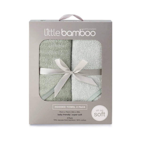 Little Bamboo Baby Hooded Towels 2PK - Bayleaf