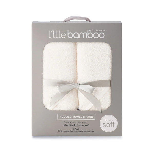 Little Bamboo Baby Hooded Towels 2PK - Natural