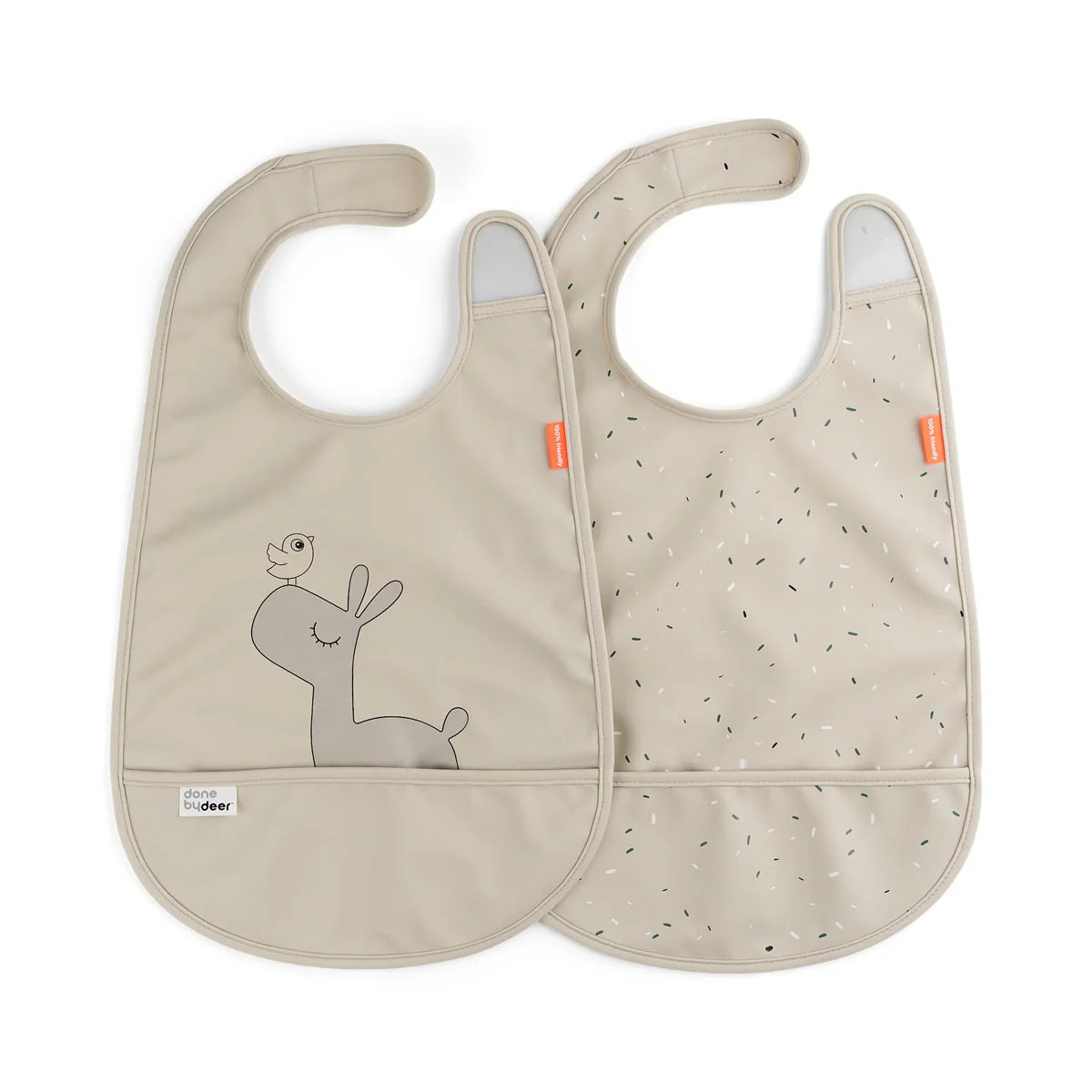 Done by Deer Velcro Bibs 2 Pack - Lalee Sand