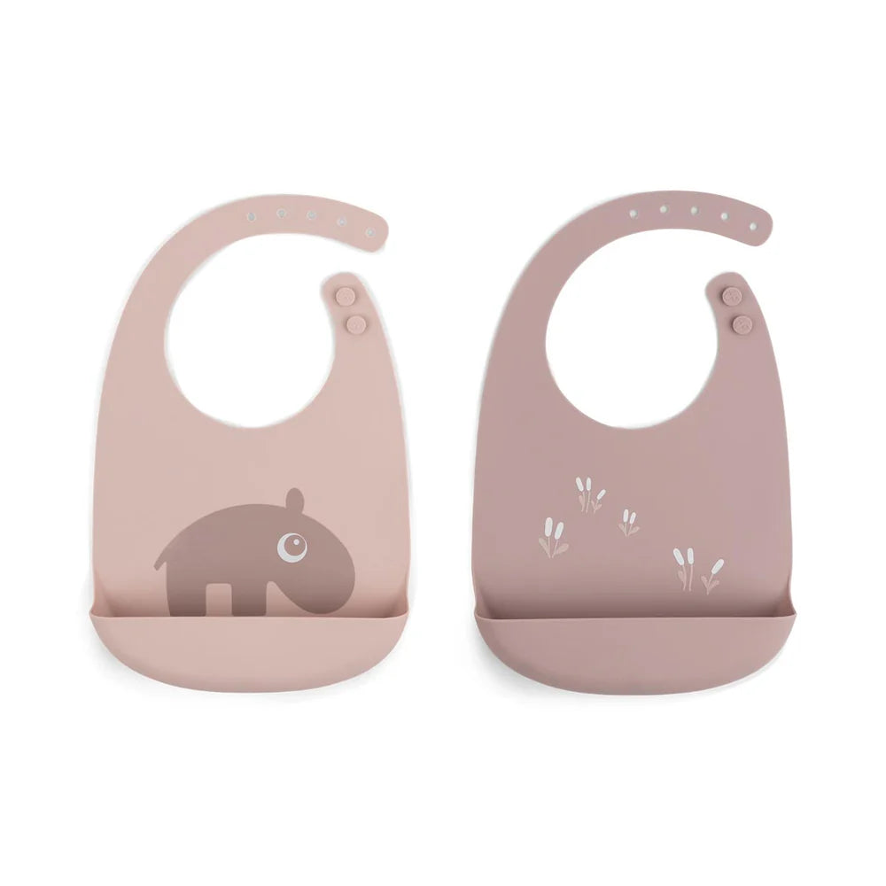 Done by Deer Silicone Bib 2 Pack - Ozzo Powder