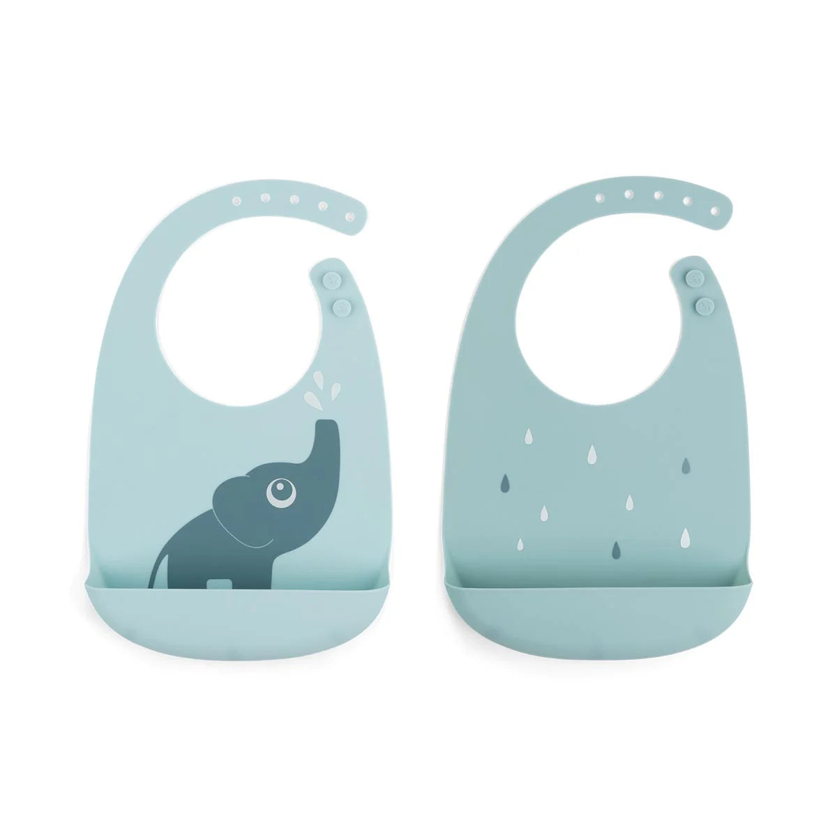 Done by Deer Silicone Bib 2 Pack - Blue