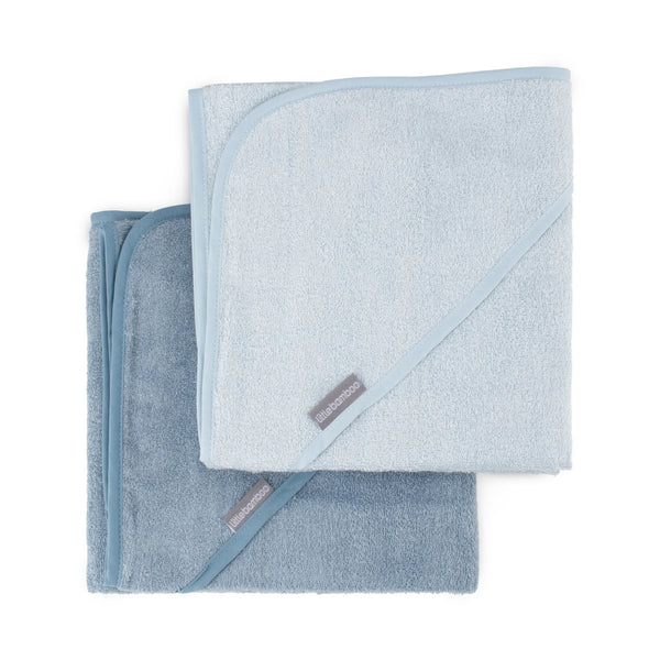 Little Bamboo Baby Hooded Towels 2PK - Retro Blue