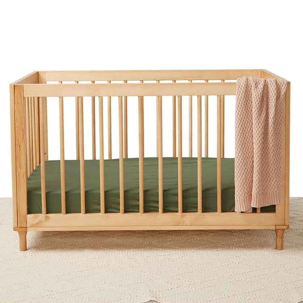 Snuggle Hunny Organic Fitted Cot Sheet - Olive