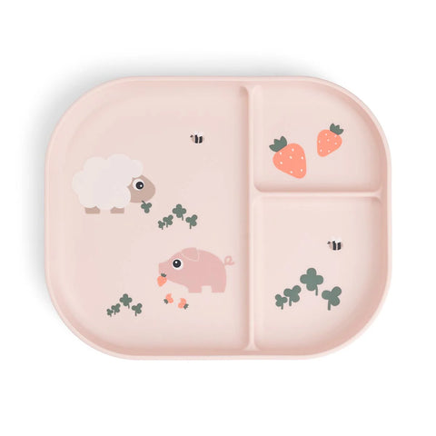 Done by Deer Foodie Compartment Plate - Light Powder/Farm plate