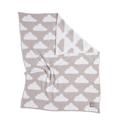 Living Textiles Chenille Blanket - Grey Clouds