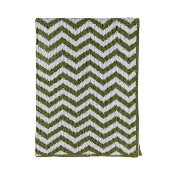 Living Textiles Chenille Blanket - Chevron Sage