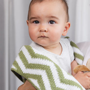 Living Textiles Chenille Blanket - Chevron Sage