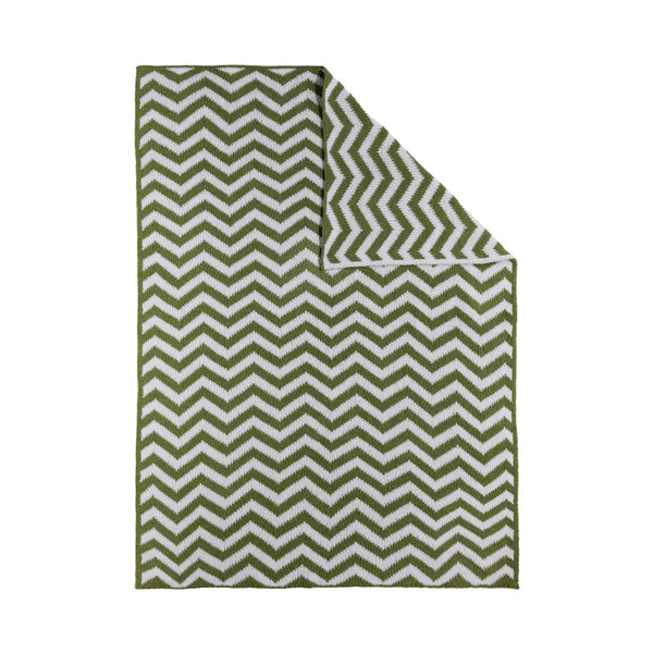 Living Textiles Chenille Blanket - Chevron Sage