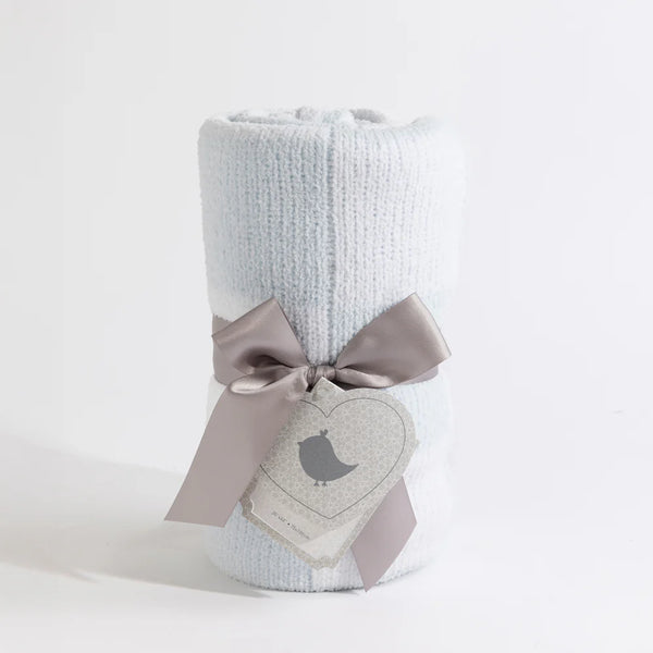Living Textiles Chenille Blanket - Checkered Blue