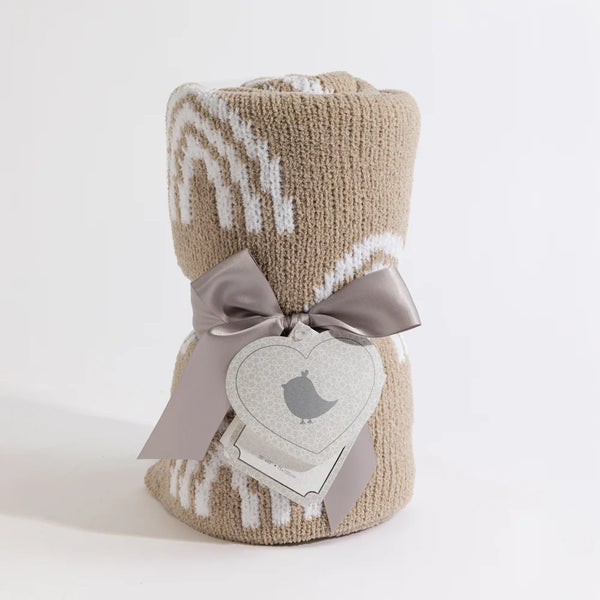 Living Textiles Chenille Blanket - Rainbow Taupe
