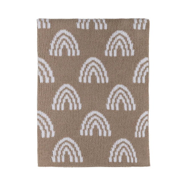 Living Textiles Chenille Blanket - Rainbow Taupe
