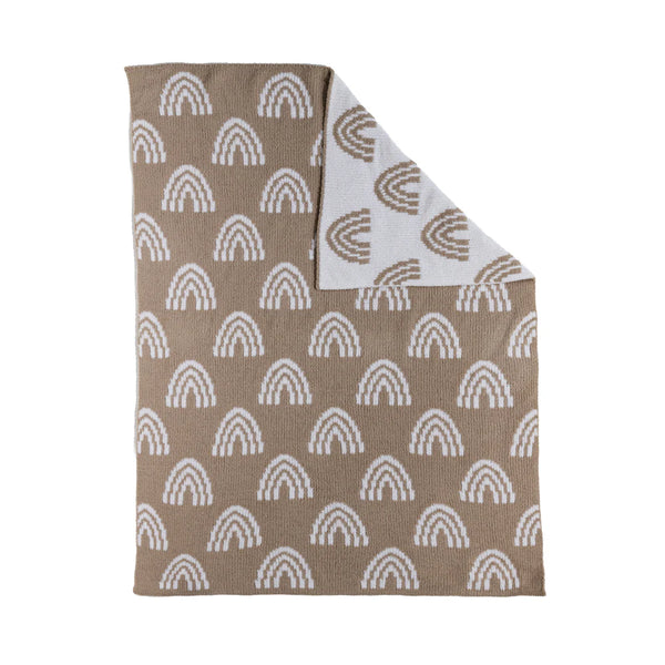 Living Textiles Chenille Blanket - Rainbow Taupe