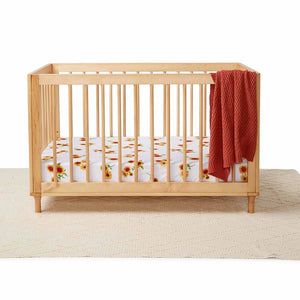 Snuggle Hunny Organic Fitted Cot Sheet - Sunflower