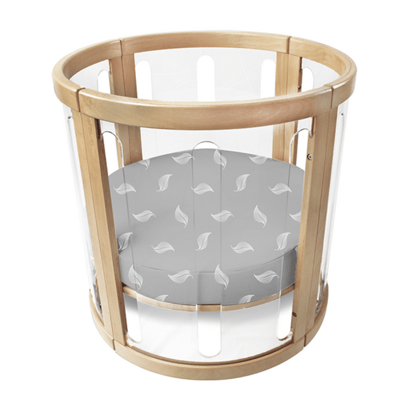 Amani Bebe Organic Round Fitted Sheet – White Leaf