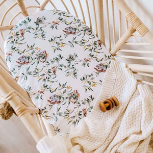 Snuggle Hunny Fitted Bassinet Sheet/Change Mat Cover - Eucalypt