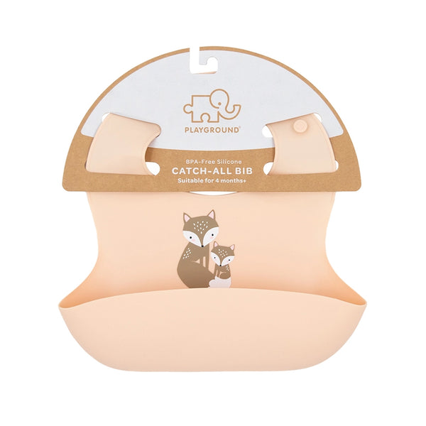Living Textiles Silicone Bib - Fox/Blush