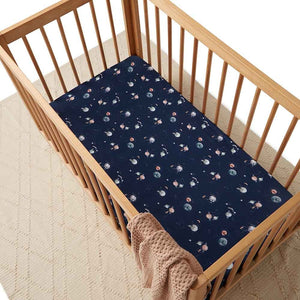 Snuggle Hunny Organic Fitted Cot Sheet - Milky Way