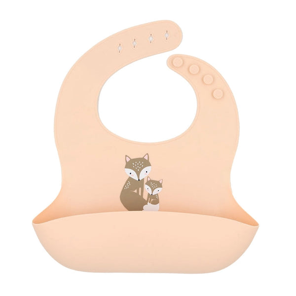 Living Textiles Silicone Bib - Fox/Blush