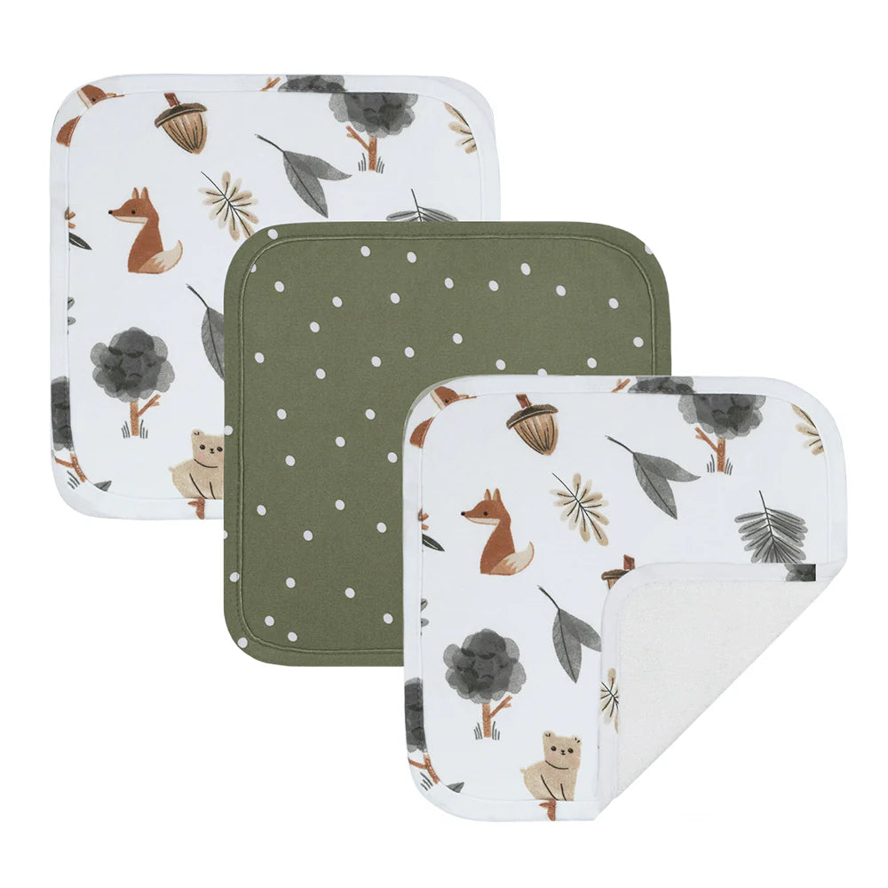 Living Textiles 3pk Wash Cloths - Forest Retreat