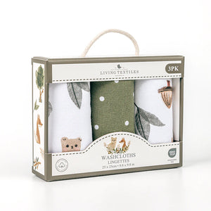 Living Textiles 3pk Wash Cloths - Forest Retreat