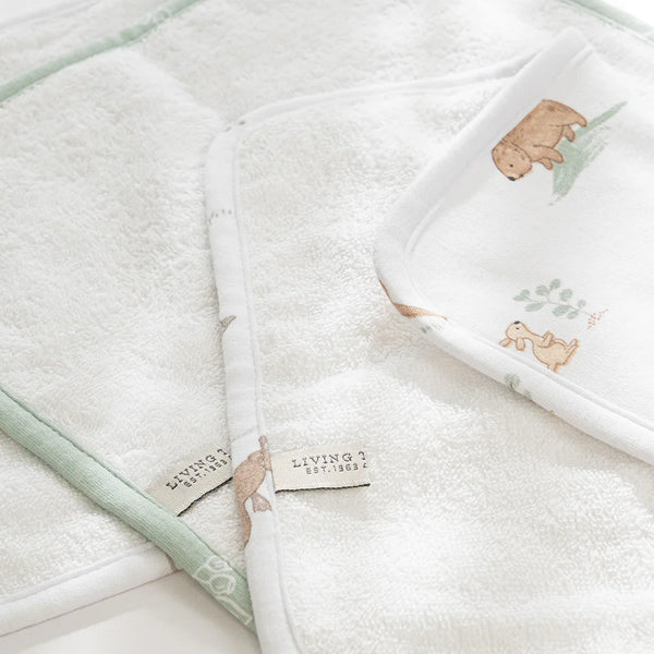 Living Textiles 3pk Wash Cloths - Australiana