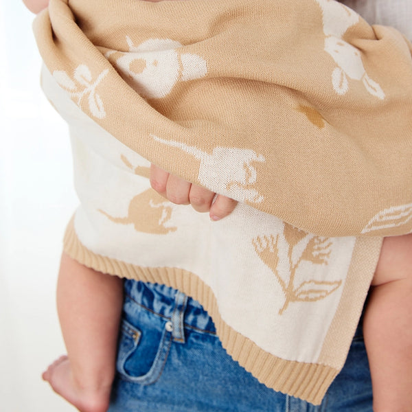 Living Textiles Pram Knitted Blanket - Australiana