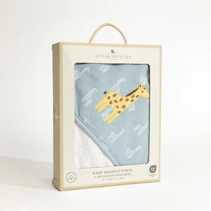Living Textiles Hooded Towel - Giraffe Applique - Wild Safari