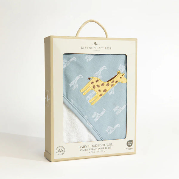 Living Textiles Hooded Towel - Giraffe Applique - Wild Safari