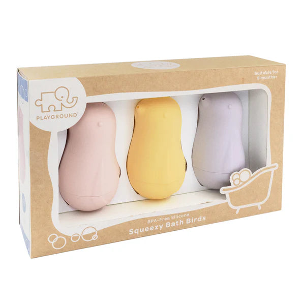 Playground 3pk Silicone Squeezy Bath Birds