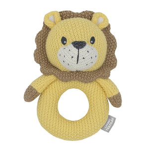 Living Textiles Knitted Ring Rattle - Leo the Lion