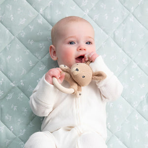 Living Textiles Australiana Knitted Ring Rattle - Kylie the Kangaroo
