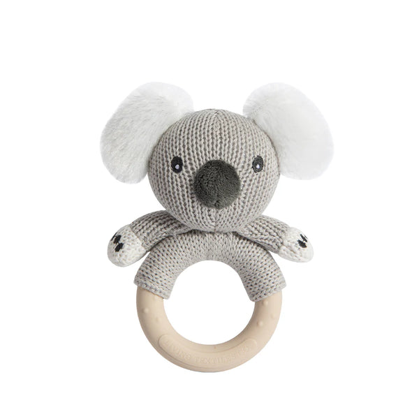 Living Textiles Australiana Knitted Ring Rattle - Keith the Koala