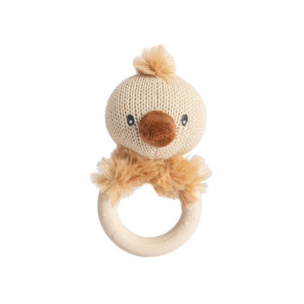 Living Textiles Australiana Knitted Ring Rattle - Emily the Emu