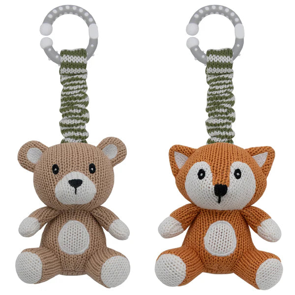 Living Textiles 2pk Stroller Toy - Bear & Fox