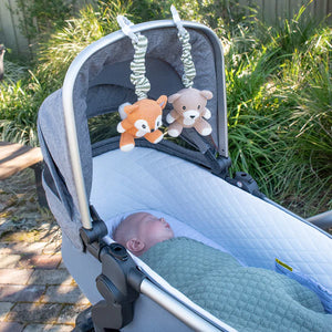 Living Textiles 2pk Stroller Toy - Bear & Fox