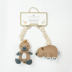 Living Textiles 2pk Stroller Toy - Platypus & Wombat