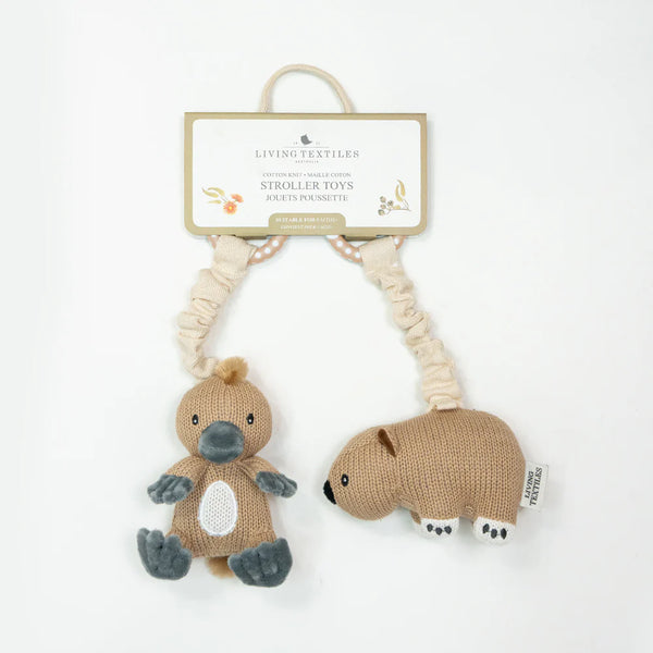Living Textiles 2pk Stroller Toy - Platypus & Wombat