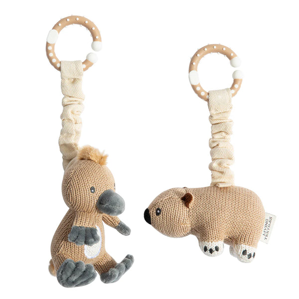 Living Textiles 2pk Stroller Toy - Platypus & Wombat