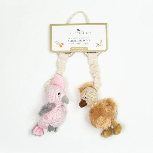 Living Textiles 2pk Stroller Toy - Galah & Emu