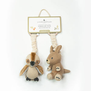 Living Textiles 2pk Stroller Toy - Kangaroo & Kookaburra