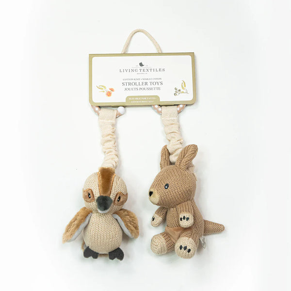 Living Textiles 2pk Stroller Toy - Kangaroo & Kookaburra