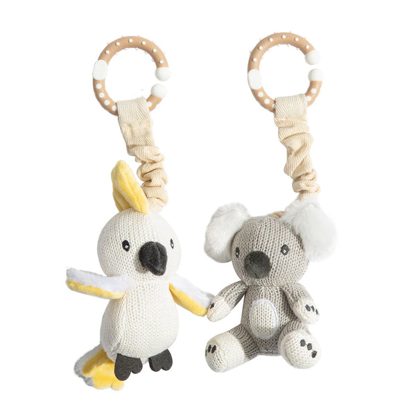 Living Textiles 2pk Stroller Toy - Koala & Cockatoo